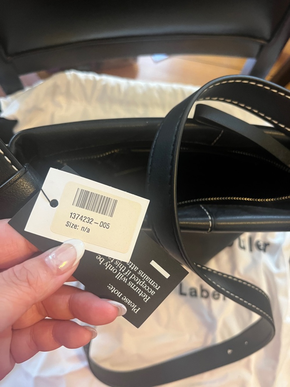 Proenza Schouler Black Leather Bucket Shoulder Bag with Contrast Stitching - Picture 2 of 14